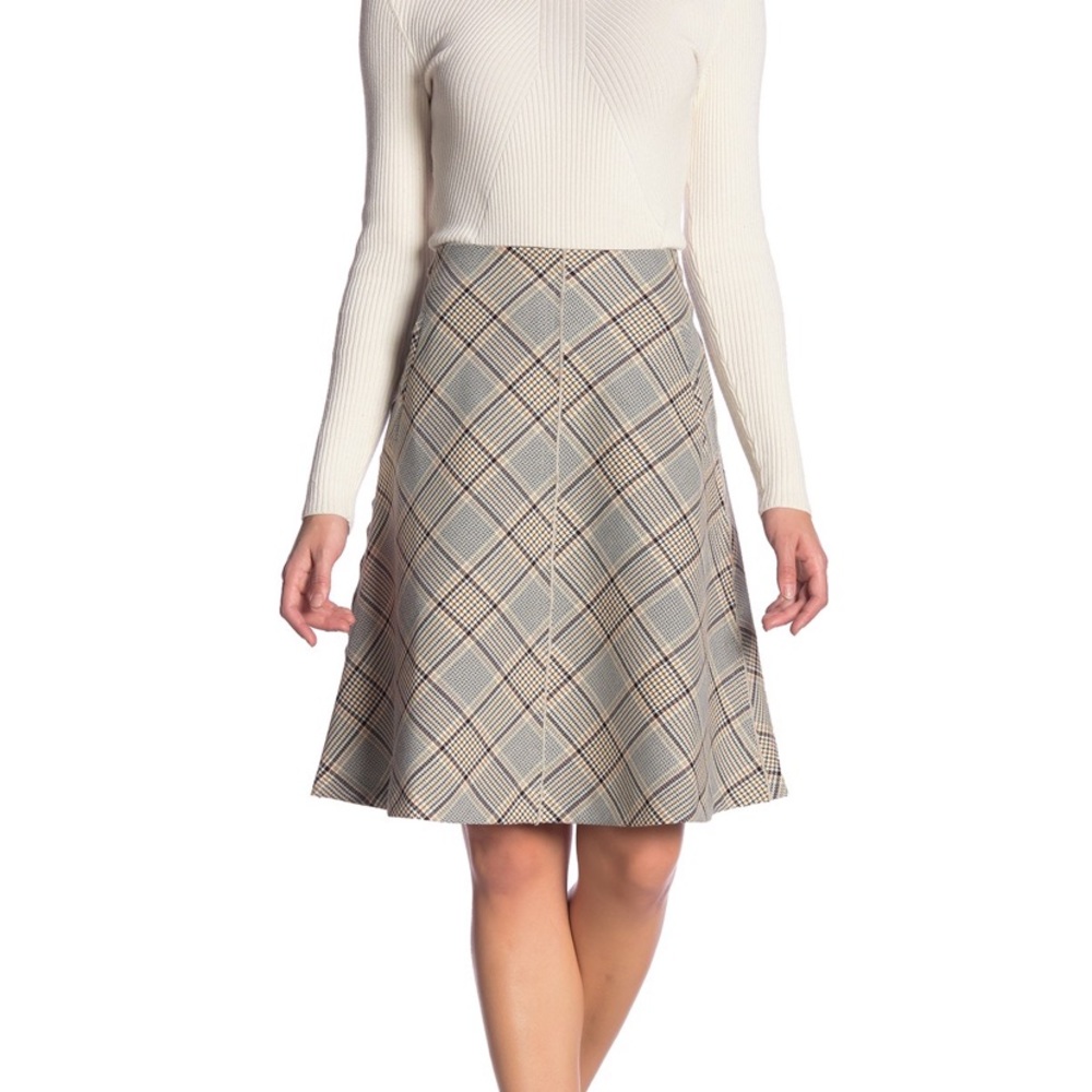 Paul & Joe Sister Brow Beige Plaid Skirt